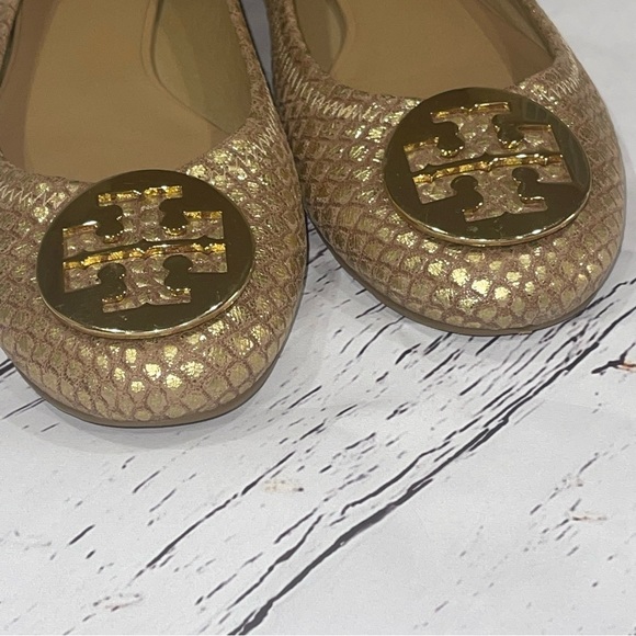 Tory Burch Metallic Gold Snakeskin Effect - Picture 4 of 8